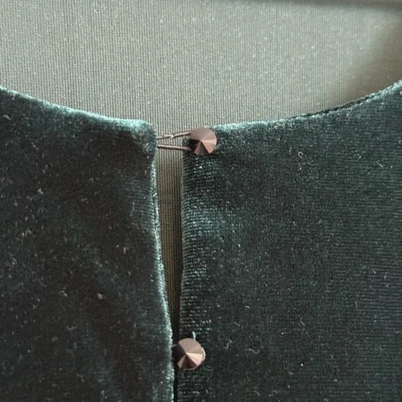 Vintage Whimsigoth 90s Velvet Emerald Cardigan 12 Rampage Cropped Rhinestone - Picture 6 of 7